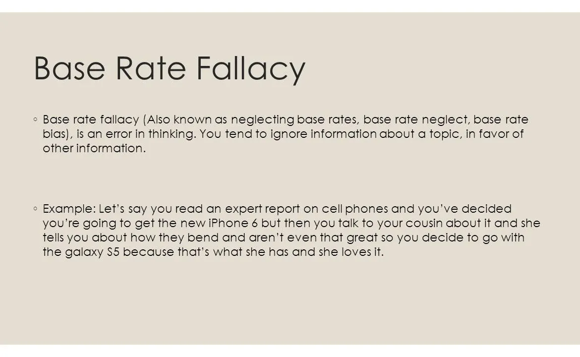 Failure to Account For Base Rate – How It Affects Your Decision Making Process Failure to Account For Base Rate – How It Affects Your Decision Making Process
